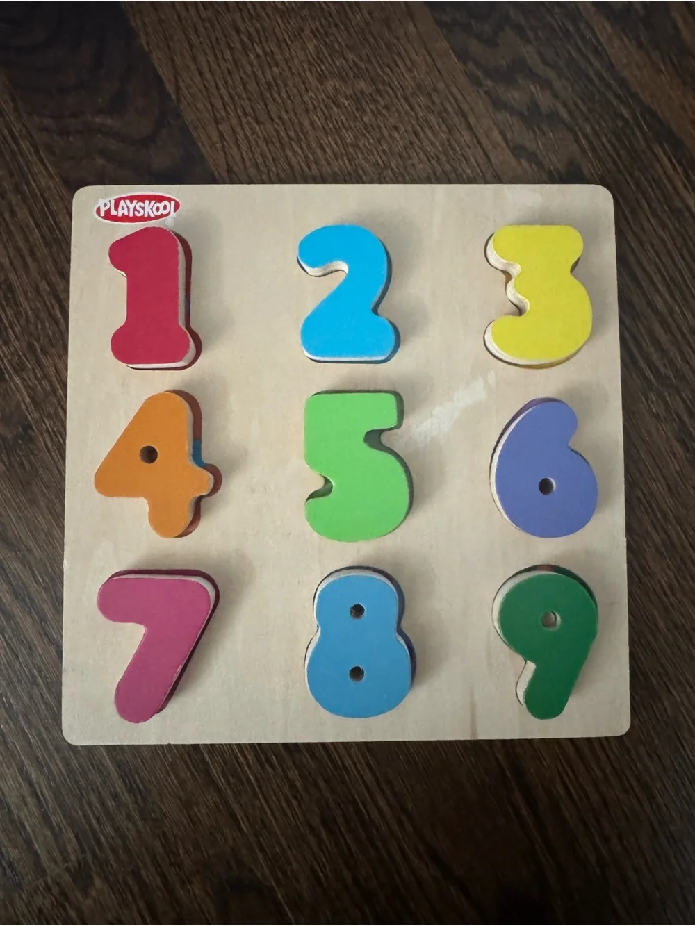 Colorful Wooden Number Puzzle - Multicolor Kids Toy